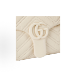 GUCCI GG Marmont enamel hardware chain single-shoulder bag, medium size for women, ivory color