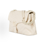 GUCCI GG Marmont enamel hardware chain single-shoulder bag, medium size for women, ivory color