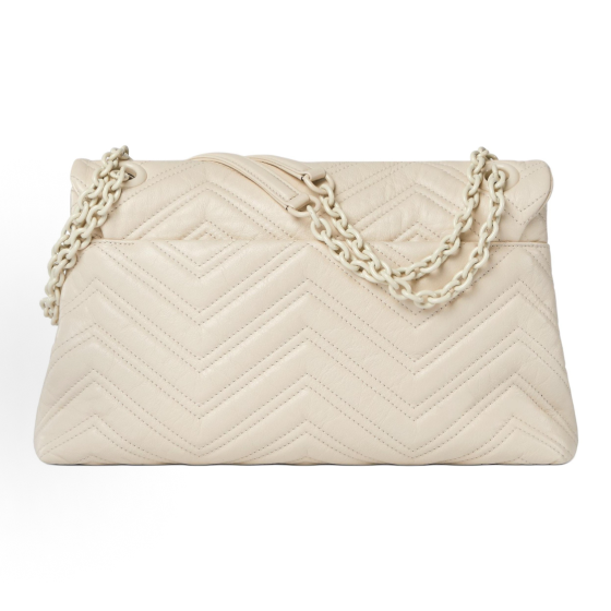 GUCCI GG Marmont enamel hardware chain single-shoulder bag, medium size for women, ivory color