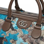 GUCCI GG Monogram 28L Marble Double G letter travel Bag for men in blue camouflage