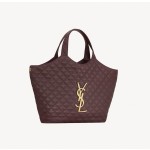 SAINT LAURENT YSL Icare Tote Bag Tote Bag Shopping Bag Sheepskin Shoulder Bag Large Cabernet Sauvignon Red