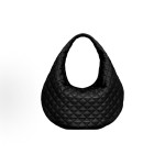 SAINT LAURENT ICARE diamond-quilted solid color design HOBO bag, black handbag