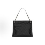 SAINT LAURENT YSL Niki black Logo retro chain pleated large capacity Tote bag, Tote bag shopping bag, handbag, leather shoulder bag, medium size