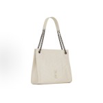 SAINT LAURENT YSL Niki black Logo retro chain pleated large capacity Tote bag, Tote bag shopping bag, handbag, leather shoulder bag, medium size