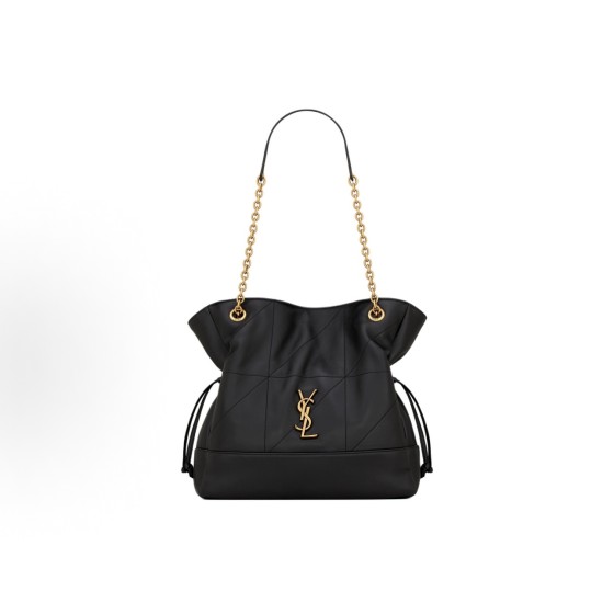 SAINT LAURENT YSL Jamie Small lucky bag, Metal logo chain shoulder strap, Tote bag, shopping bag, hand-held shoulder bag, small size, black