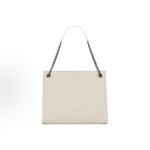 SAINT LAURENT YSL Niki black Logo retro chain pleated large capacity Tote bag, Tote bag shopping bag, handbag, leather shoulder bag, medium size