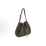 SAINT LAURENT golden Logo adjustable shoulder strap grated leather single-shoulder bag handbag