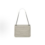 SAINT LAURENT YSL Niki white Logo retro pleated leather wandering bag Chain bag crossbody single-shoulder bag medium size white