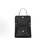 SAINT LAURENT Niki silver label chain quilted design single-shoulder bag, medium size black