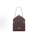 SAINT LAURENT YSL ENVELOPE Golden letter logo chain shoulder strap envelope bag, medium Cabernet Sauvignon red