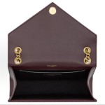 SAINT LAURENT YSL ENVELOPE Golden letter logo chain shoulder strap envelope bag, medium Cabernet Sauvignon red