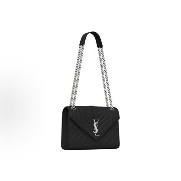 SAINT LAURENT YSL ENVELOPE Chain Shoulder strap calfskin envelope single shoulder bag, medium size
