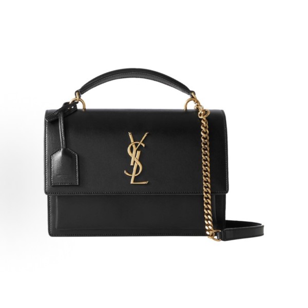 SAINT LAURENT YSL Sunset Smooth Leather sunset bag, hand-held crossbody single-shoulder bag, medium size for women