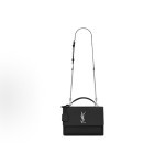SAINT LAURENT YSL Sunset Smooth Leather sunset bag, hand-held crossbody single-shoulder bag, medium size for women