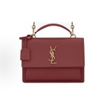 SAINT LAURENT YSL Sunset Smooth Leather sunset bag, hand-held crossbody single-shoulder bag, medium size for women