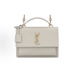 SAINT LAURENT YSL Sunset Smooth Leather sunset bag, hand-held crossbody single-shoulder bag, medium size for women