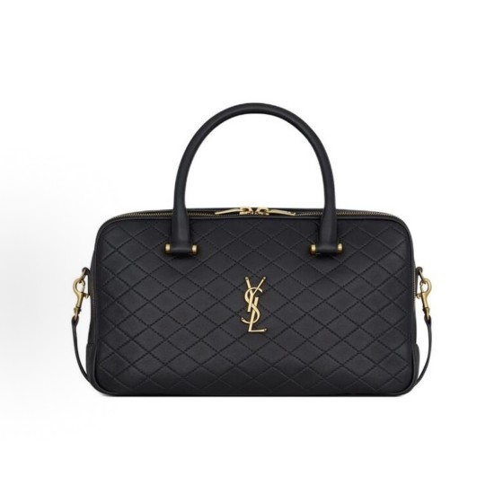 SAINT LAURENT CASSANDRE zipper opening and closing lambskin crossbody single-shoulder bag for women, black