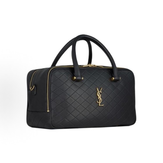 SAINT LAURENT CASSANDRE zipper opening and closing lambskin crossbody single-shoulder bag for women, black