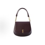 SAINT LAURENT YSL Nolan golden metal letter Logo magnetic seal calfskin hand-held shoulder bag for women