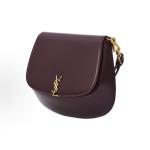 SAINT LAURENT YSL Nolan golden metal letter Logo magnetic seal calfskin hand-held shoulder bag for women