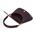 SAINT LAURENT YSL Nolan golden metal letter Logo magnetic seal calfskin hand-held shoulder bag for women