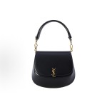 SAINT LAURENT YSL Nolan golden metal letter Logo magnetic seal calfskin hand-held shoulder bag for women