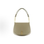 SAINT LAURENT YSL Nolan golden metal letter Logo magnetic seal calfskin hand-held shoulder bag for women