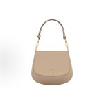 SAINT LAURENT YSL Nolan golden metal letter Logo magnetic seal calfskin hand-held shoulder bag for women