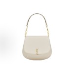 SAINT LAURENT YSL Nolan golden metal letter Logo magnetic seal calfskin hand-held shoulder bag for women