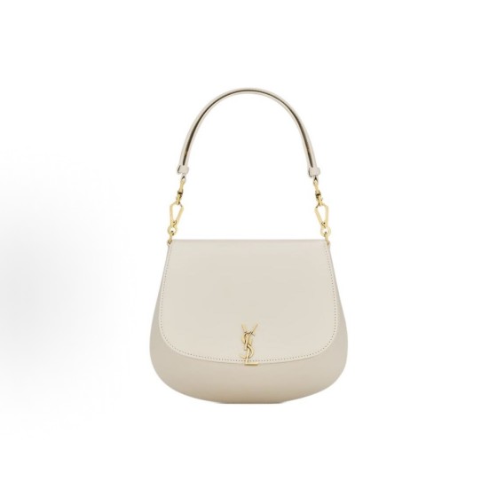 SAINT LAURENT YSL Nolan golden metal letter Logo magnetic seal calfskin hand-held shoulder bag for women