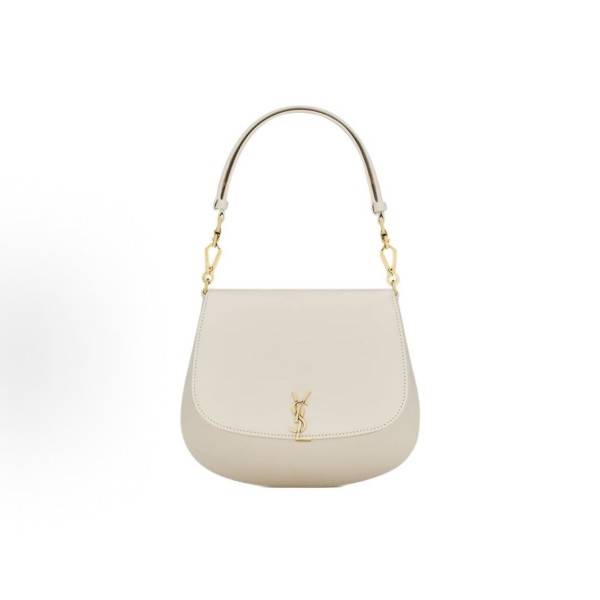 SAINT LAURENT YSL Nolan golden metal letter Logo magnetic seal calfskin hand-held shoulder bag for women