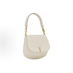 SAINT LAURENT YSL Nolan golden metal letter Logo magnetic seal calfskin hand-held shoulder bag for women