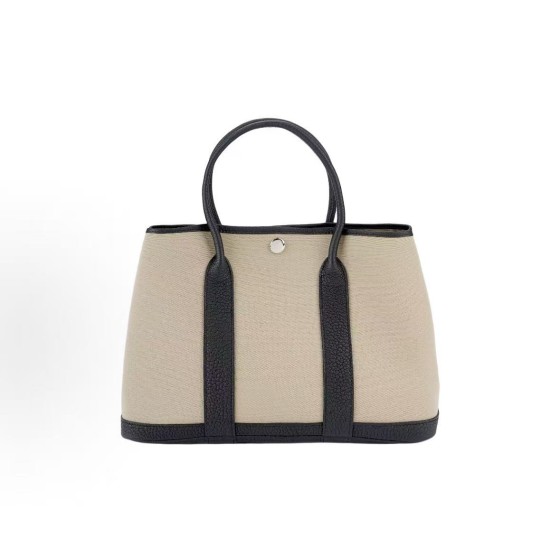 HERMES Garden Party 30 Silver clasp handbag 30 Women\'s Windbreaker/Black