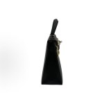 HERMES Mini Kelly II 19 Silver buckle Kelly Bag crossbody handbag 19 Women\'s Edition 89 Noir Black