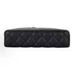 CHANEL 25B Star Series brand Logo water diamond leather chain grain material silver chain hand-held cosmetic bag black