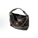 CHANEL 26C gold label Double C Logo single-shoulder handbag, medium size black