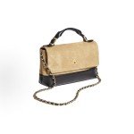 CHANEL 25A single-shoulder handbag, large beige black