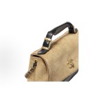 CHANEL 25A single-shoulder handbag, large beige black