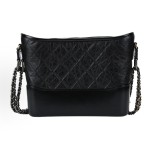 CHANEL Gabrielle 20P vintage quilted leather chain single-shoulder crossbody bag, medium size black