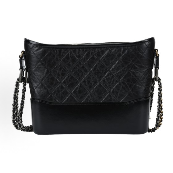 CHANEL Gabrielle 20P vintage quilted leather chain single-shoulder crossbody bag, medium size black