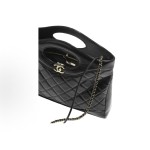 CHANEL 31Bag 26P Gold buckle diamond-shaped leather chain hollowed-out handle single-shoulder handbag, black