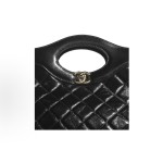 CHANEL 31Bag 26P Gold buckle diamond-shaped leather chain hollowed-out handle single-shoulder handbag, black