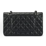 CHANEL Classic Flap CF Classic silver buckle diamond-shaped leather chain shoulder strap granular embossed cowhide mouth cover bag Crossbody bag Shoulder bag medium size black