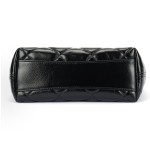 CHANEL 24A golden metal leather chain-crossed diamond-shaped lambskin bag, small black shoulder bag