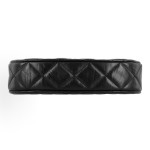 CHANEL 23K double C leather, chain diamond-shaped checkered underarm bag, Hobo, hand and shoulder bag, black
