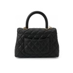 CHANEL 25P golden label grain embossed calfskin single-shoulder bag, crossbody bag, black handbag