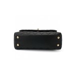 CHANEL 25P golden label grain embossed calfskin single-shoulder bag, crossbody bag, black handbag