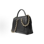 CHANEL 25S Double C LOGO diamond-patterned leather chain calfskin lid bag, single-shoulder crossbody handbag, large black