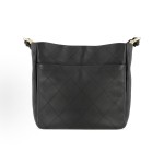 CHANEL 23A hippie bag with chain diamond-patterned calfskin and golden metal shoulder bag, medium size black