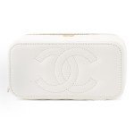 CHANEL little golden ball diamond-patterned leather chain-through sheepskin box bag, single-shoulder crossbody bag, regular white